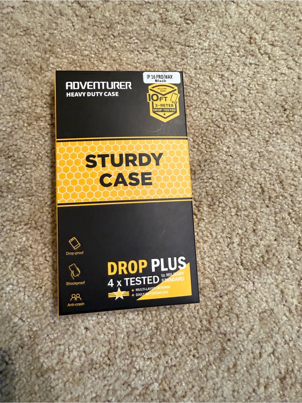 Adventurer Heavy Duty Case for iPhone 16 Pro Max - Black Rugged Tough Cover